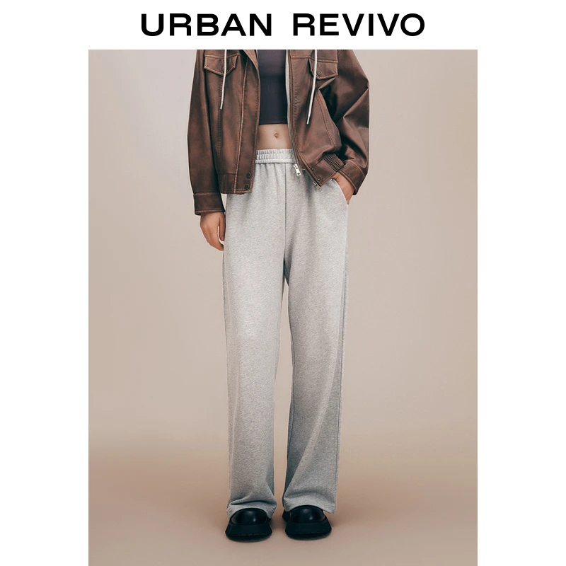 UR女装雅丹风休闲百搭松紧腰阔腿裤UYY640016