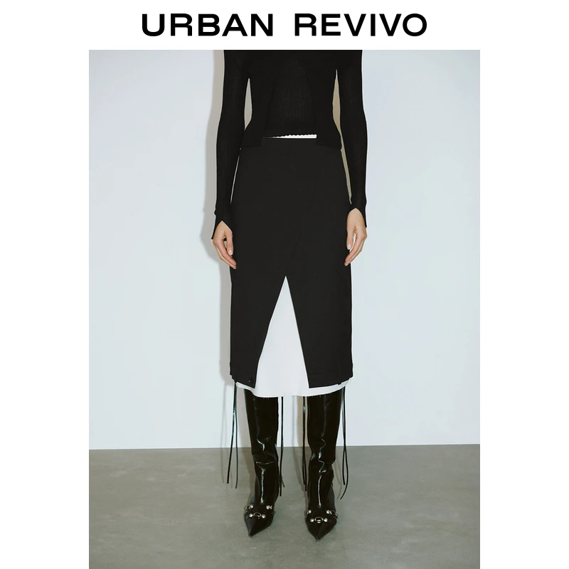 UR女装时髦高街撞色设计感解构半裙UWJ540032