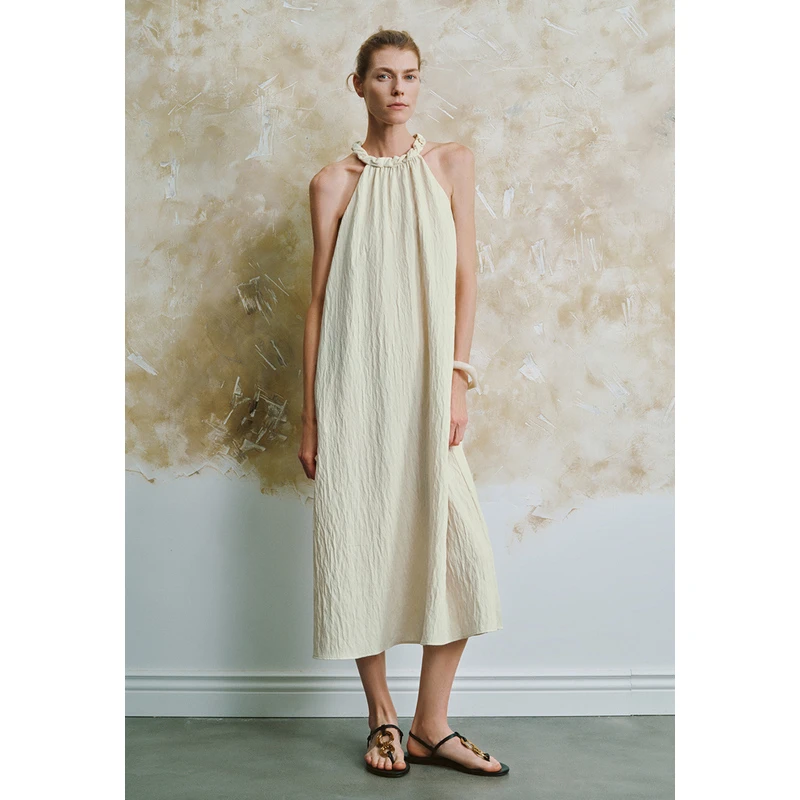 【钟楚曦同款】UR女度假气质肌理感无袖连衣裙UWH740089