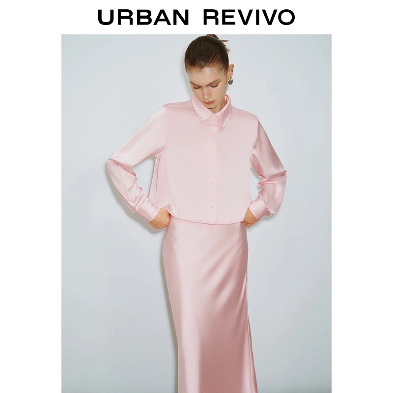 【钟楚曦同款】UR女装魅力通勤开襟衬衫UWM240002