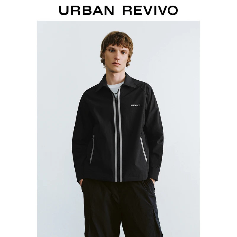 UR2024秋冬新款男装潮流运动风撞色印花开襟衬衫UMV240069