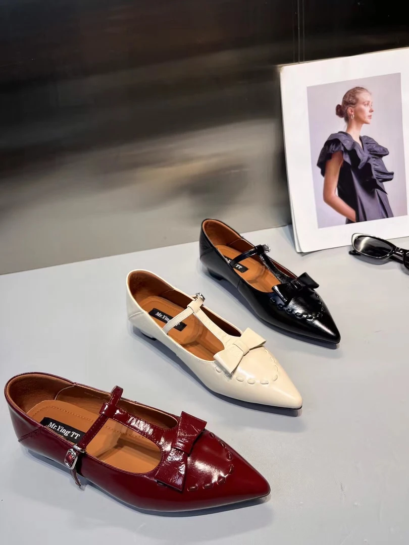 欧洲站女鞋2024年秋季新款欧货真皮尖头浅口低跟可踩后跟两穿单鞋