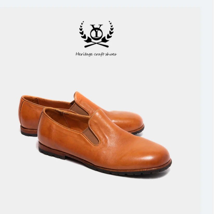 YO-B8018手工马皮男鞋夏季真皮男士休闲皮鞋一脚蹬软皮套脚乐福鞋