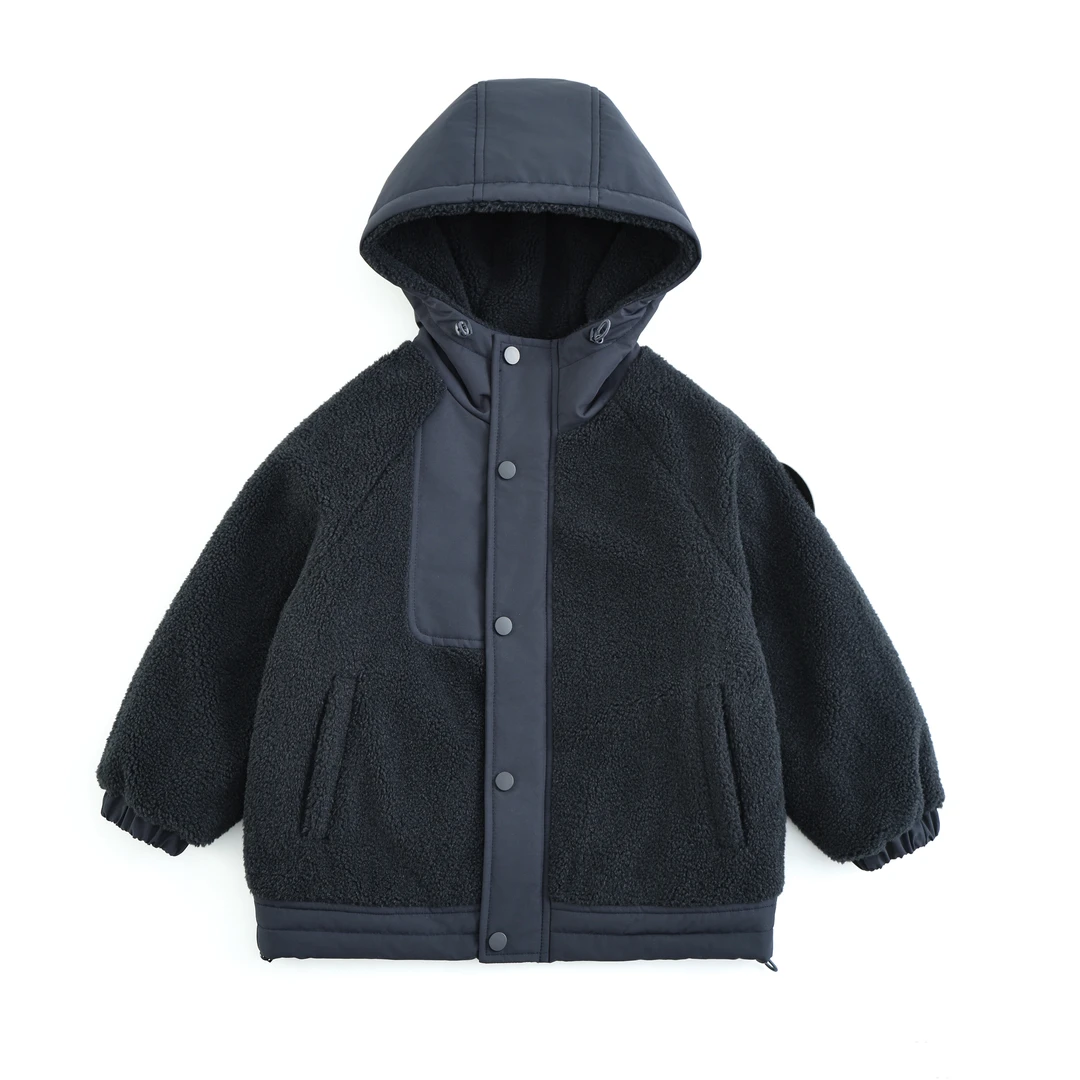 DIDIBABA/滴滴巴巴设计师款毛毛衣夹棉加厚棉服外套DM5160