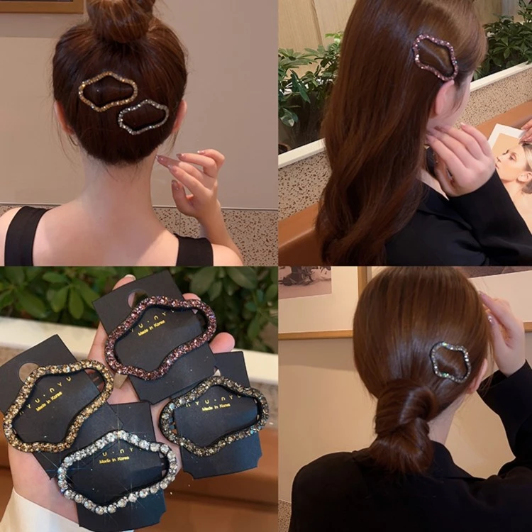 韩式水钻镂空云朵发夹2025新款高端刘海前额侧边碎发固定bb夹发卡