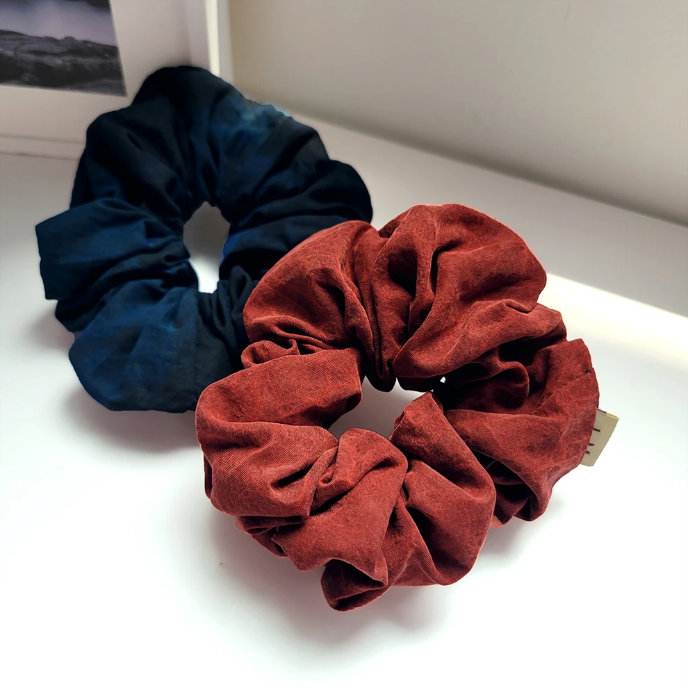 简约发圈纯色手工扎头发香云纱大肠发圈