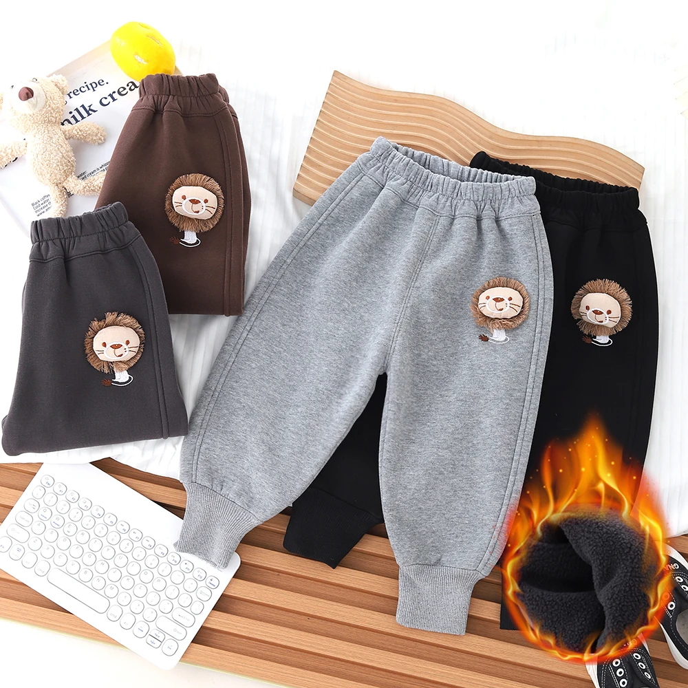 【粉丝福利】立体公仔加绒儿童秋冬加绒运动休闲裤加厚中小童