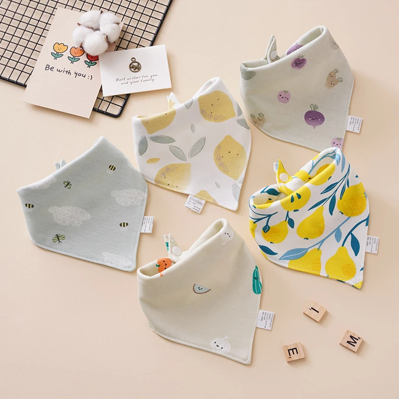 花茹雅【两条装】婴儿口水巾宝宝双层按扣新生儿围嘴兜儿童防吐奶巾