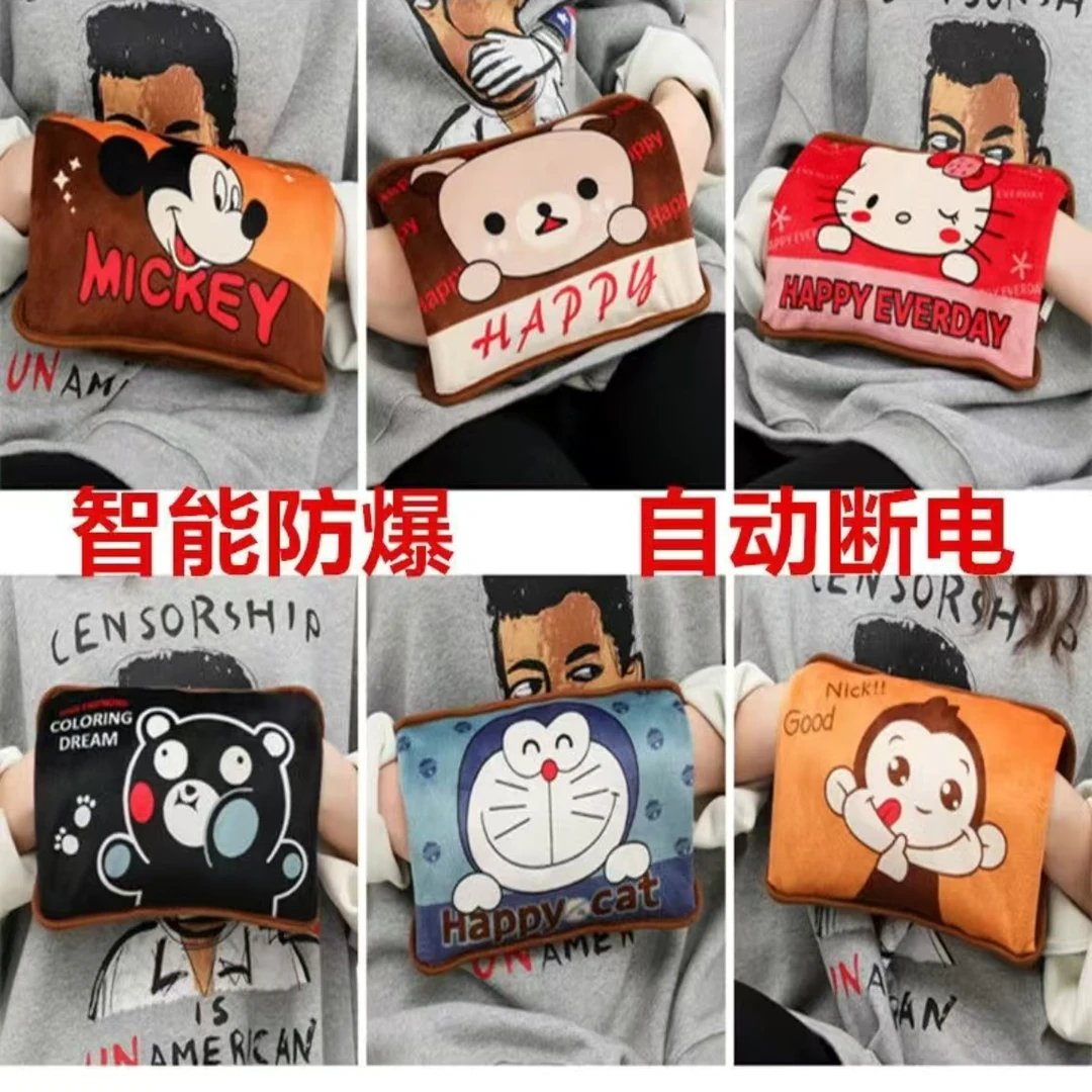 防爆暖水袋暖手宝毛绒插手热水袋可爱暖水袋加厚热敷暖水袋暖宫