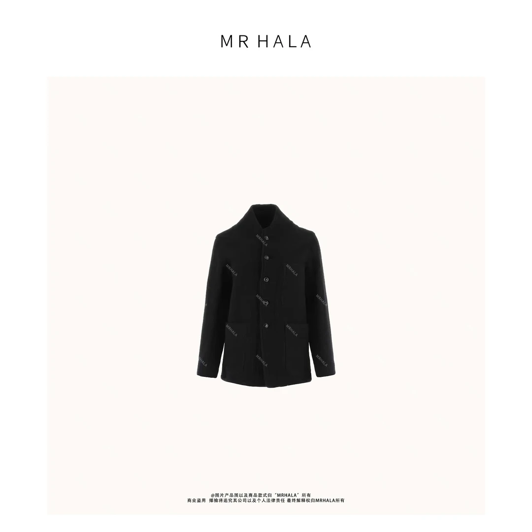 MRHALA 渚碧缩绒工艺羊毛西式解构外套女 LW40820