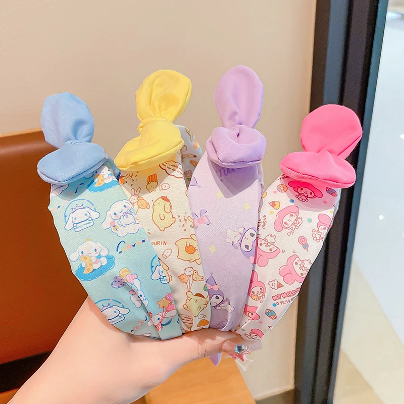 库洛米儿童蝴蝶结发箍女童布艺压发头箍小女孩不勒头防滑发卡头饰