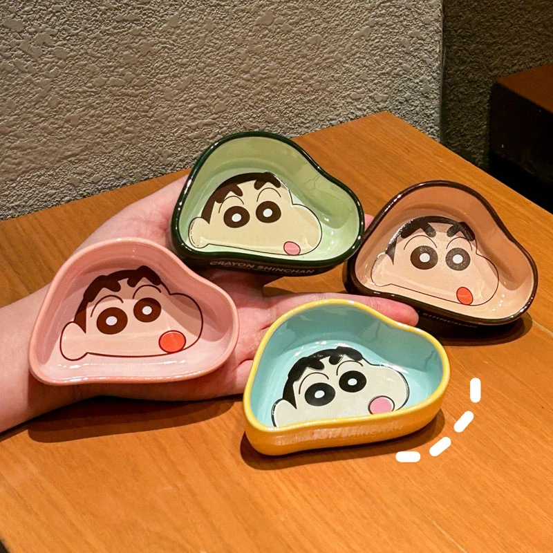 蜡笔小新蘸料碟家用调味碟沙拉番茄酱油碟醋碟陶瓷小料碟可爱餐具