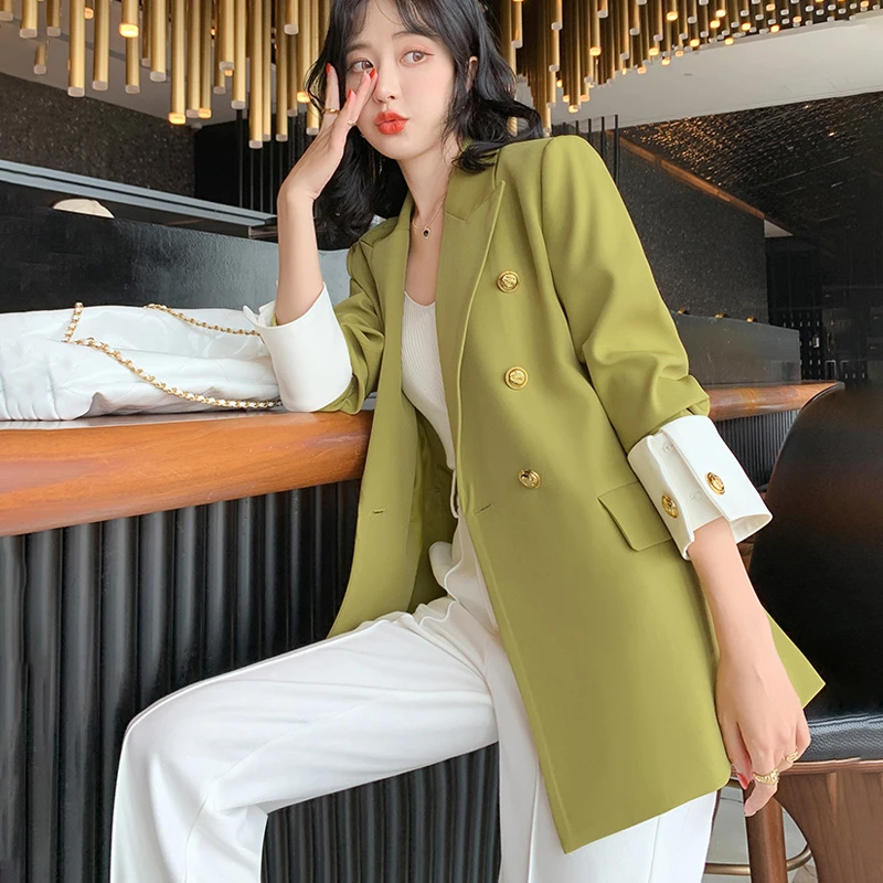 西装外套女2025春秋新款高端时尚百搭休闲中长职业女装小西服上衣