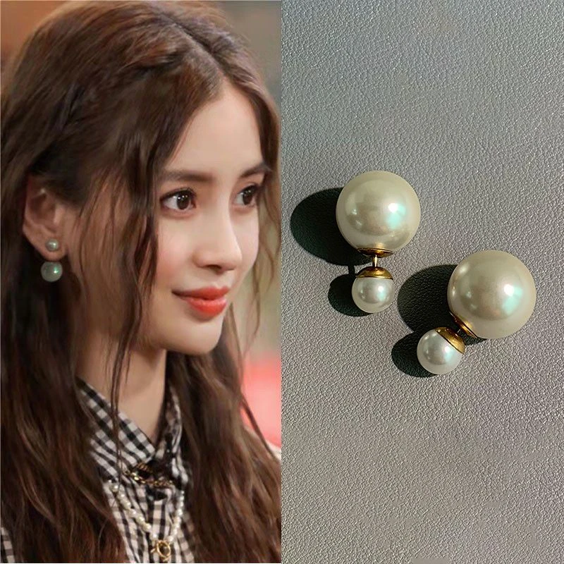 非金属耳饰 杨颖同款诊珠气质耳环新款简约时尚高级感耳饰耳钉387