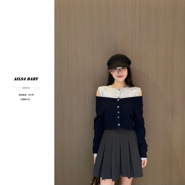 【AILSA BABY】欧货秋冬款五颗扣开衫➕背心两件套A