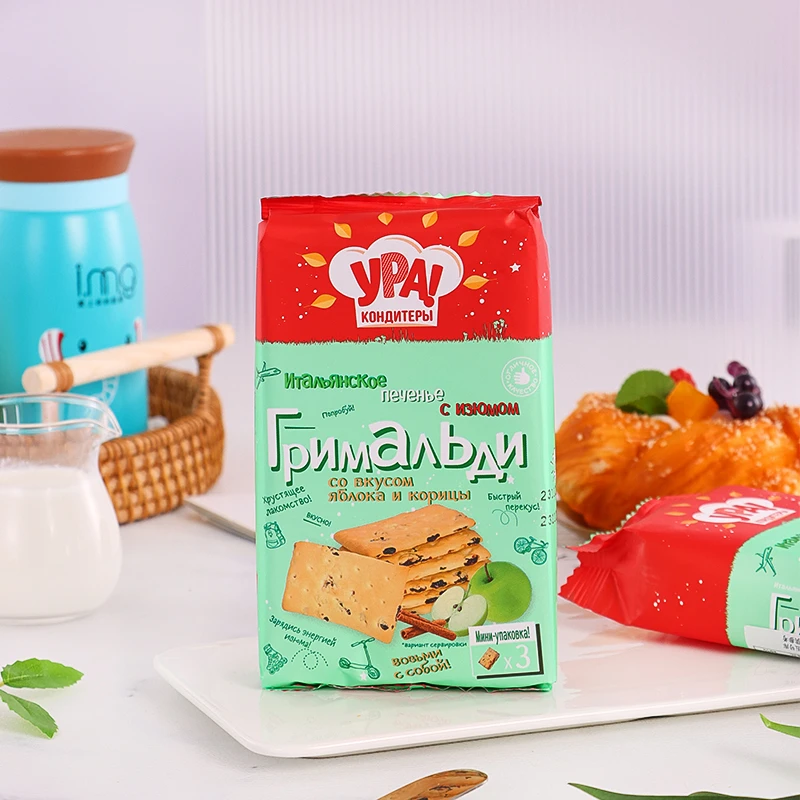 俄罗斯原装进口乌拉牌苏打饼干（苹果肉桂味）135g/袋