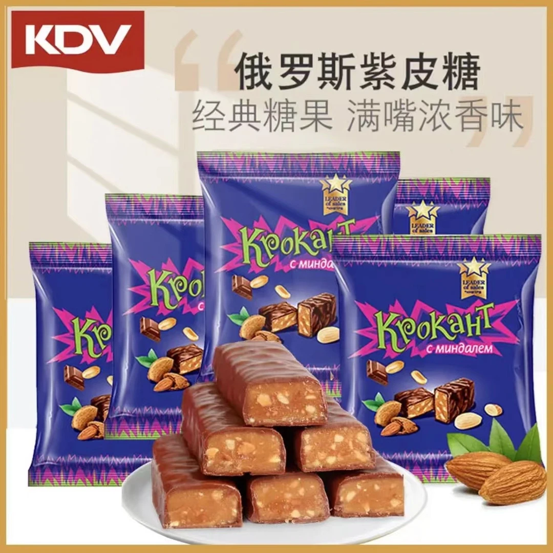 俄罗斯原装进口kdv牌紫皮糖100g/袋
