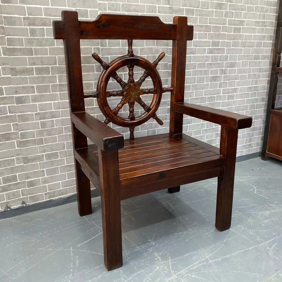新老船木茶桌椅实木椅船舵椅雕龙椅圈椅靠背椅方凳主人椅扶椅客椅