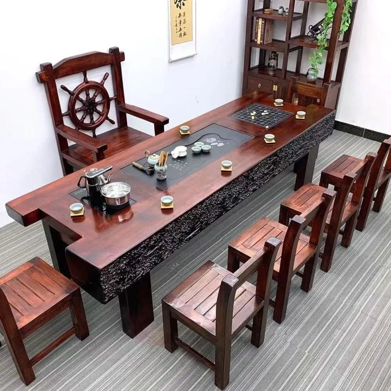 相思木龙骨茶桌椅组合实木套装一体办公室喝茶家具功夫大茶台茶艺
