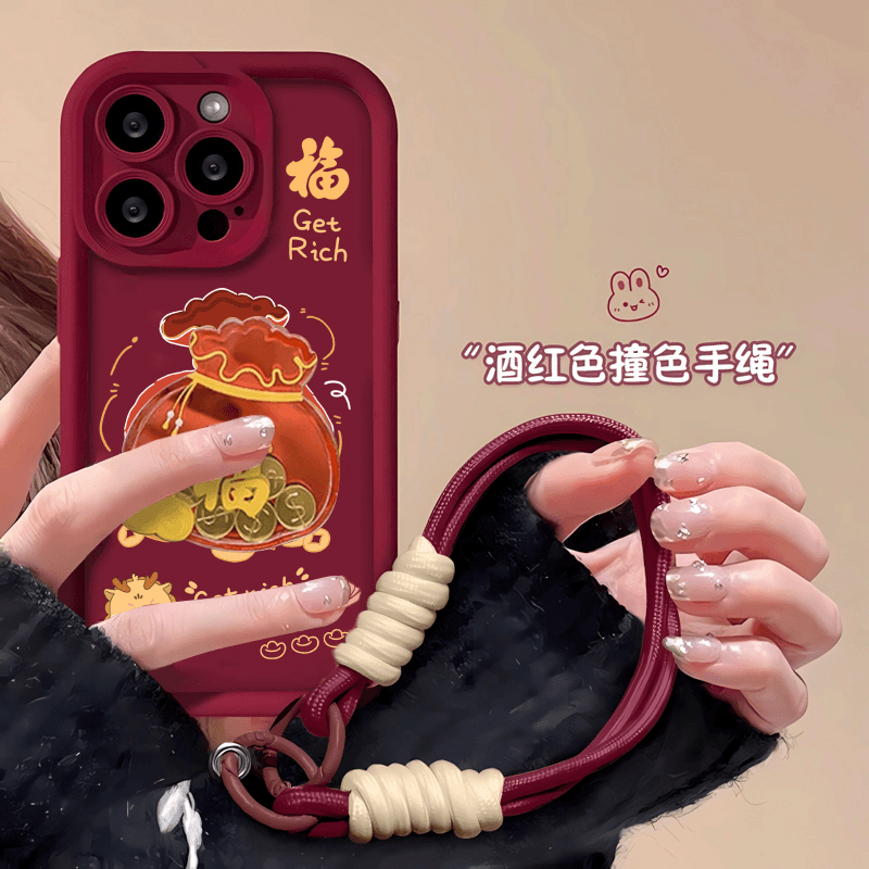 个性钱币福袋适用iphone15/13苹果14手机壳华为vivo/小米oppo软壳