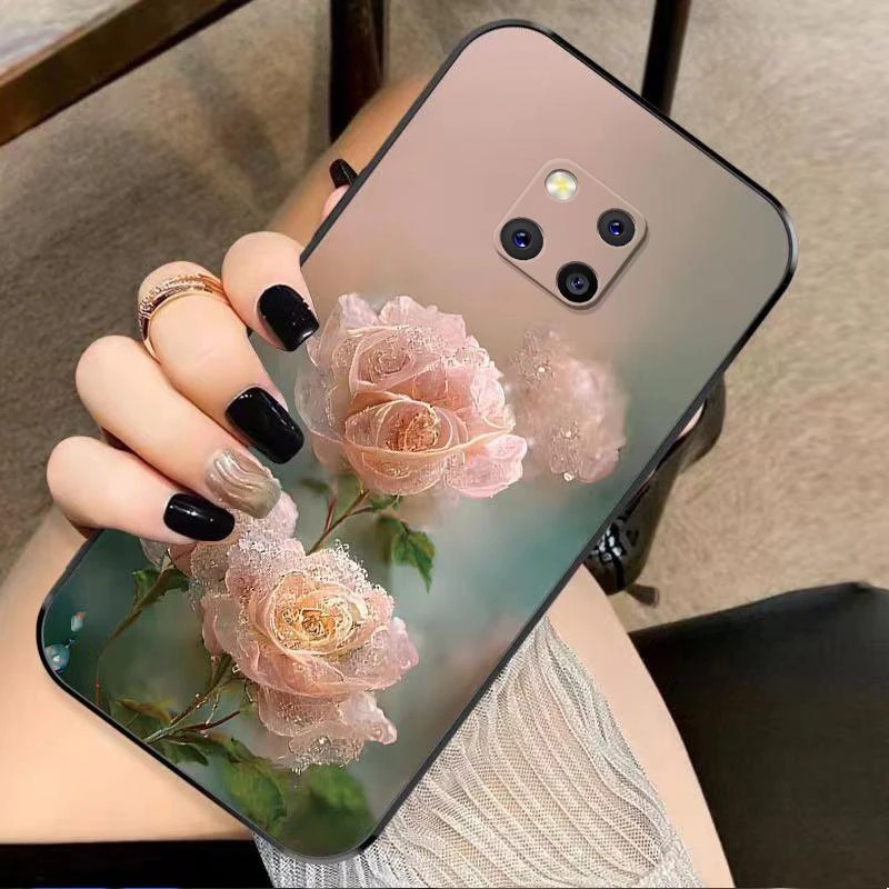 适用华为mate20pro手机壳HUAWEIMATE20PRO硅胶幽暗冥花新女款时尚