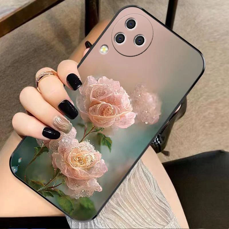 适用小米civi3手机壳XIAOMI CIVI3硅胶幽暗冥花新女款时尚花类图