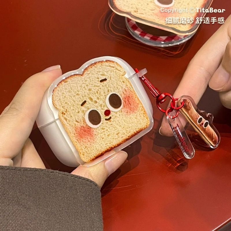 TitaBear原创吐司面包适用AirPods23代pro保护壳苹果蓝牙耳机套女