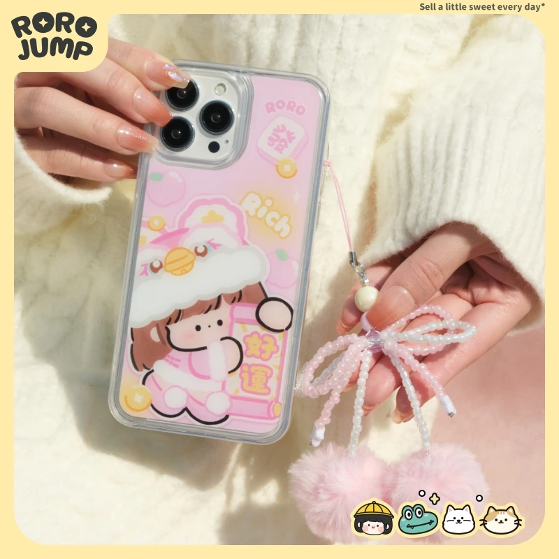 肉肉酱richgirl适用iPhone15promax苹果手机壳可爱卡通创意防摔女