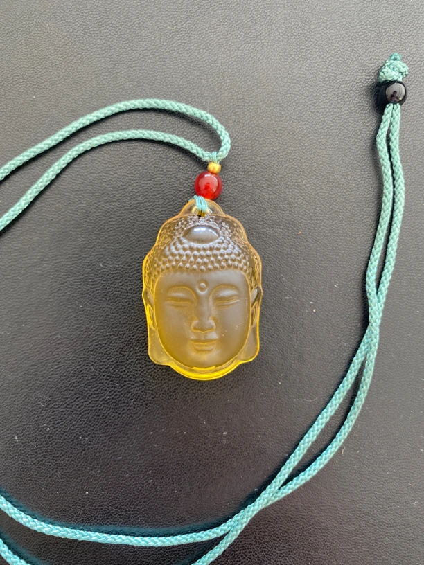 非金属吊坠 精美琉璃佛头立体精雕吊坠赠绳子