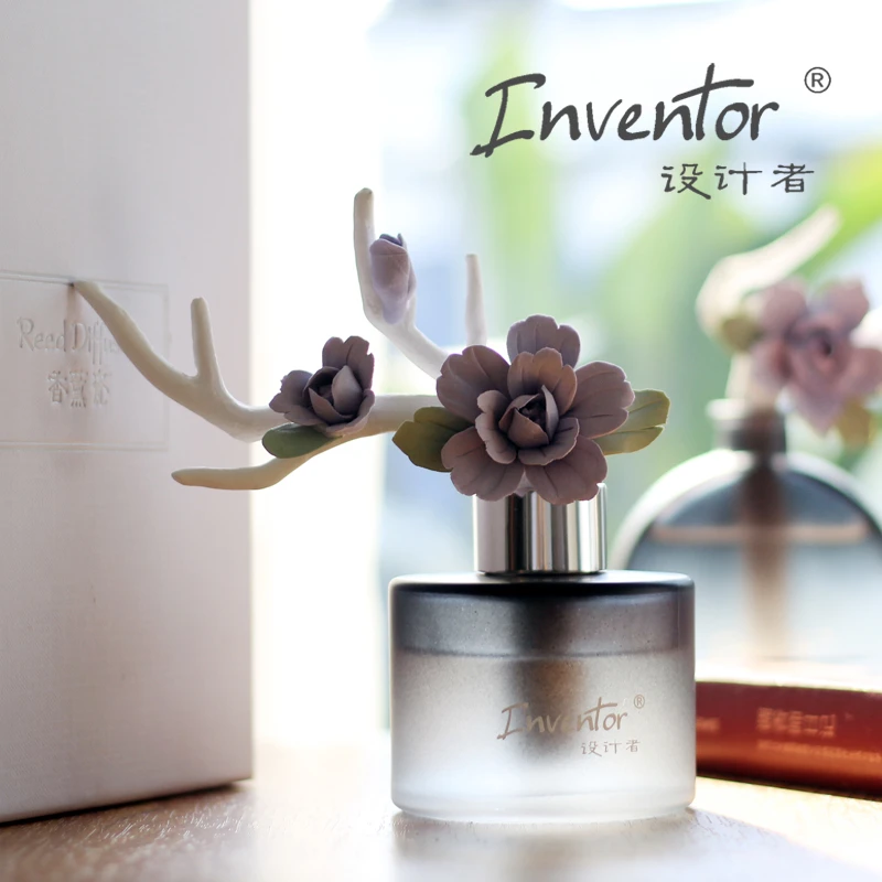 Inventor/设计者中国风手工陶瓷牡丹花家居室内耐用无火香薰摆件