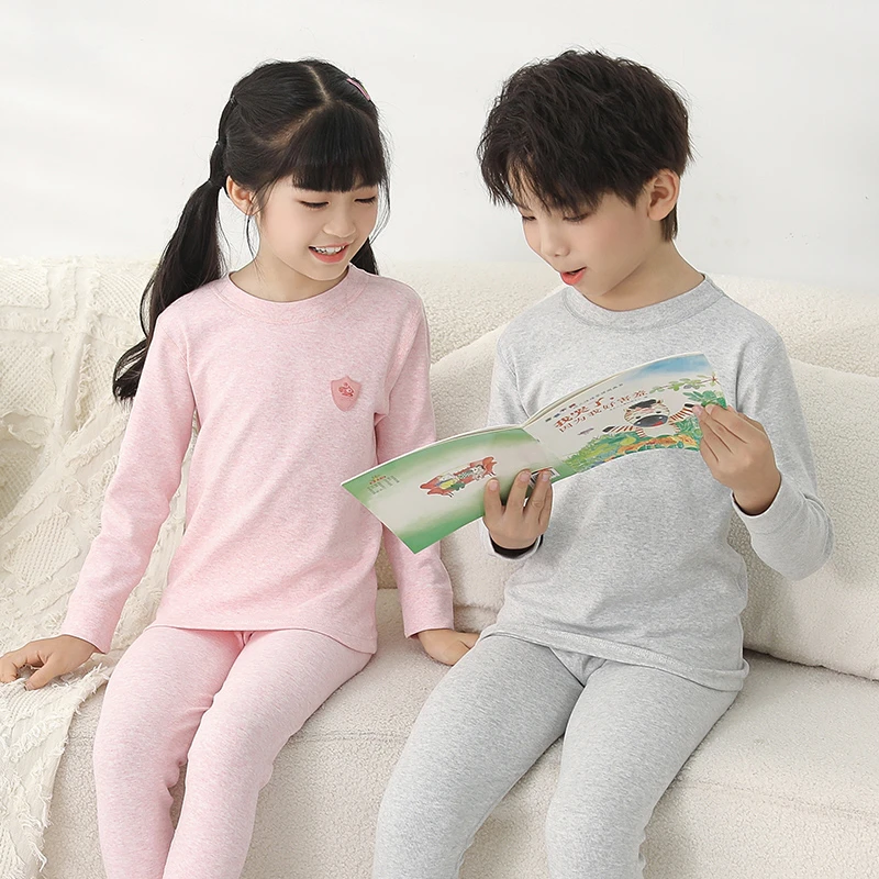 女童纯棉线衣线裤全棉8男童13女孩12男孩14岁a类儿童秋衣秋裤套装