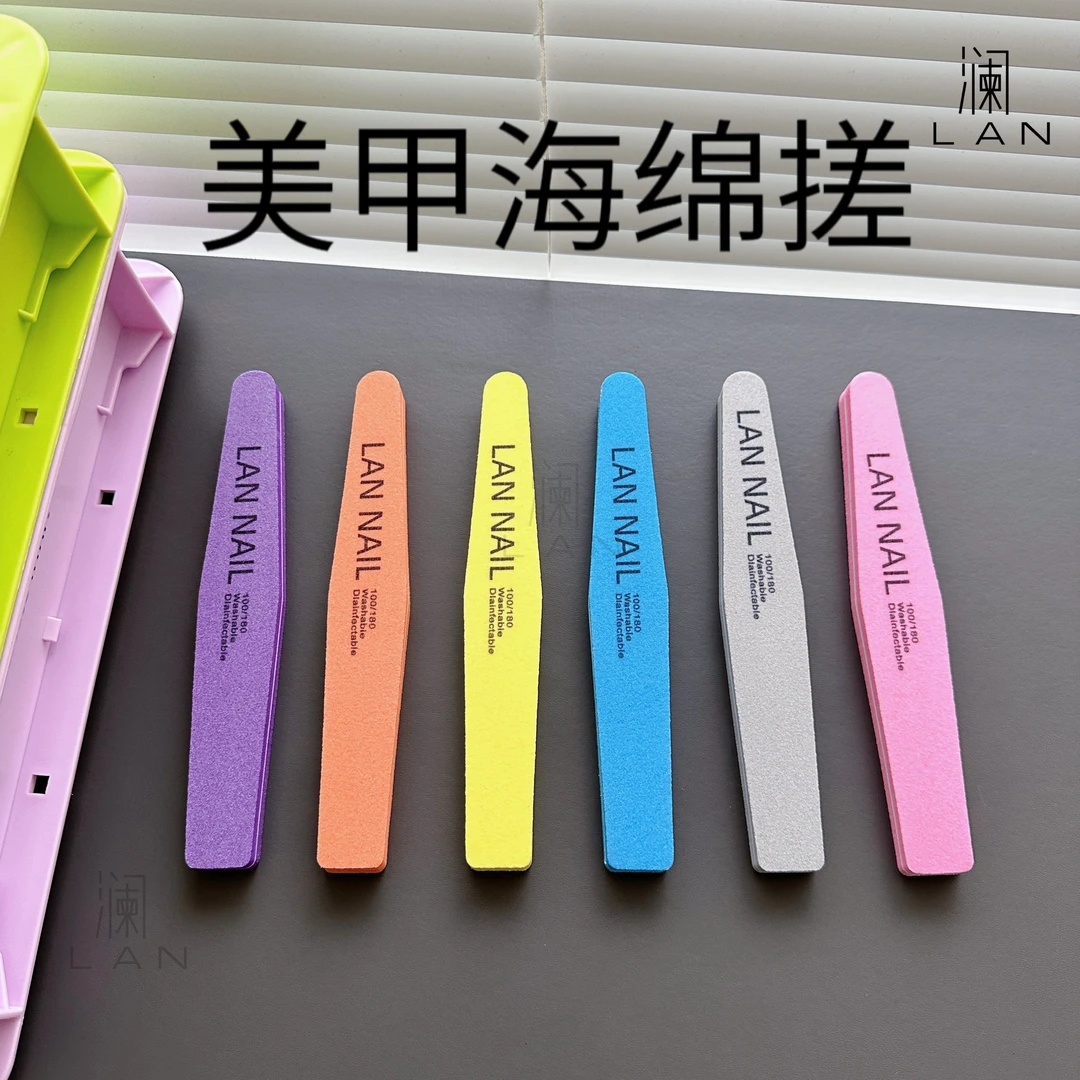 美甲海绵搓条菱形双面打磨修型穿戴指甲面抛光泡沫水洗耐用不掉砂