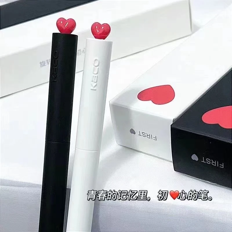 创意签字笔kaco初心中性笔旋转出芯爱心礼盒装刷题笔顺滑黑色情侣