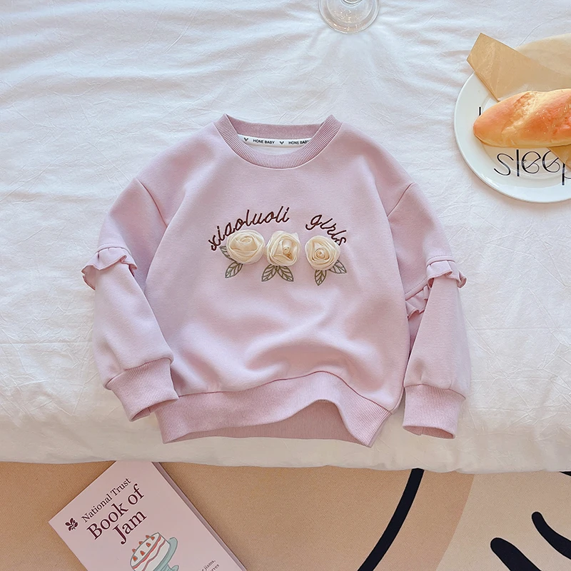 女童秋季新款中大童卫衣时尚打底110-160码女宝外穿ol女童卫衣