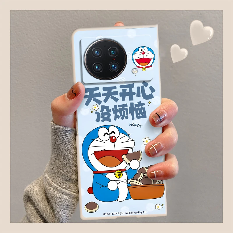 vivoxfold2手机壳新款高级感动漫哆啦a梦硬壳折叠屏高级感保护套