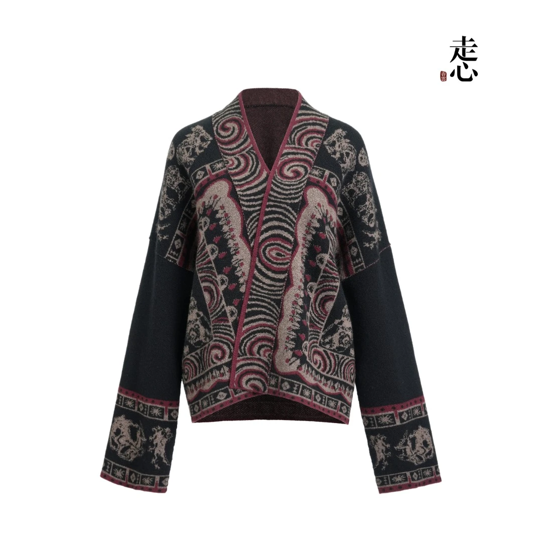 【香云走心】兽与神羊绒开衫24ZX2417-1 克重630g