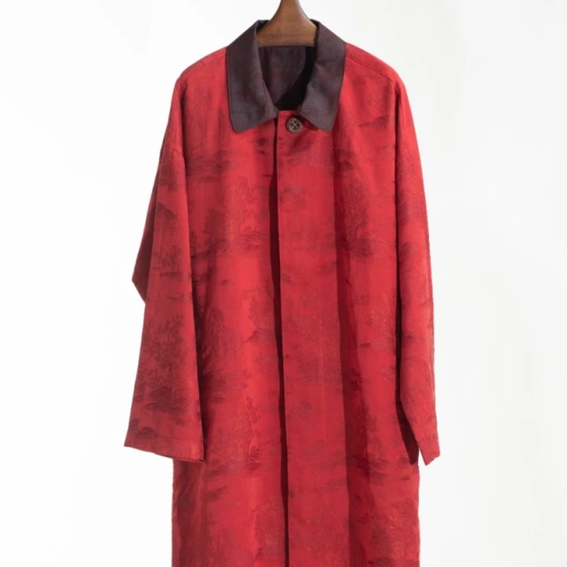 ❤❤【走心非遗】香云纱重段宋锦气质风衣时尚22zy2675休闲春季通用