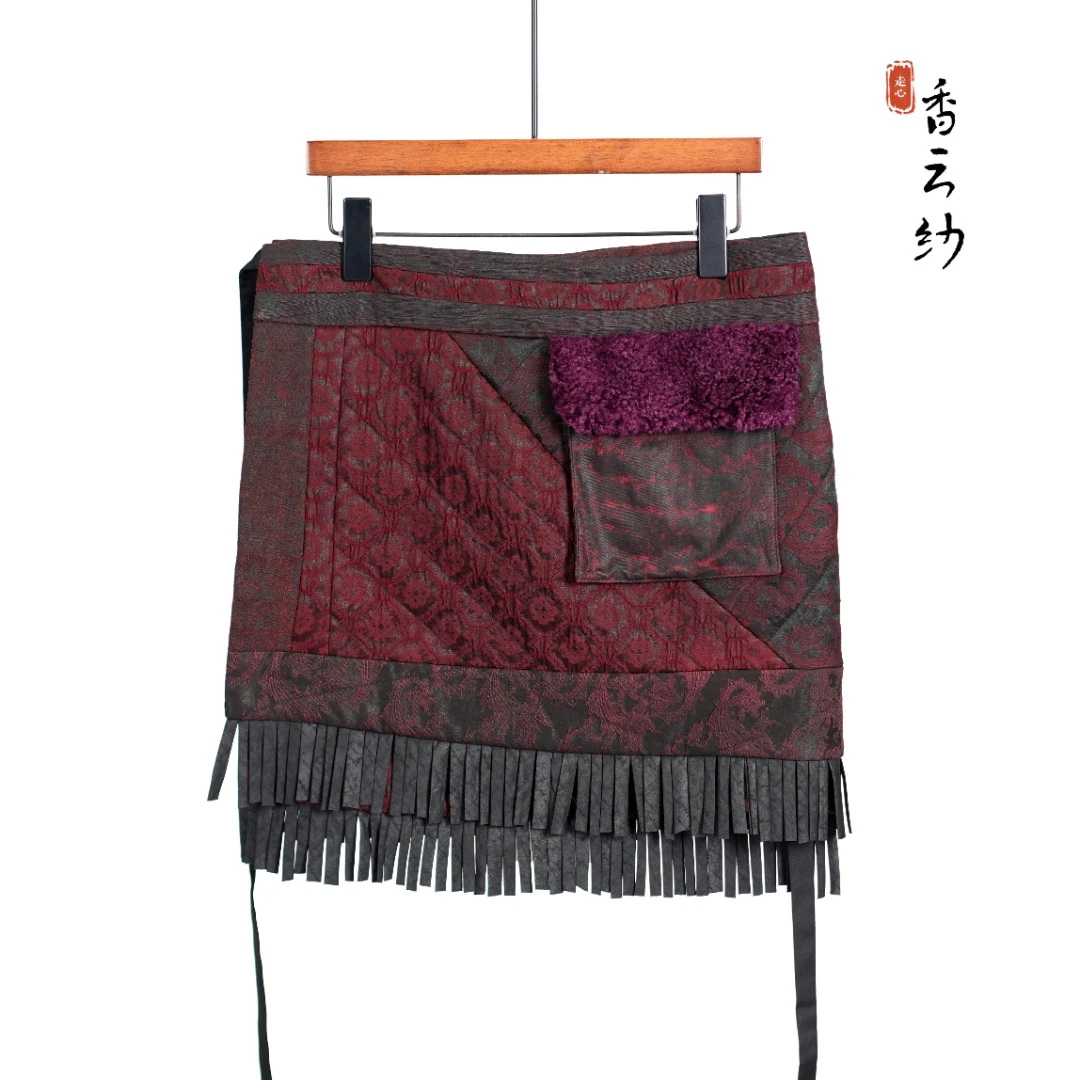 【走心非遗】羊毛流苏裙23Z19206蓝色时尚蓝色秋冬气质原创设计女士