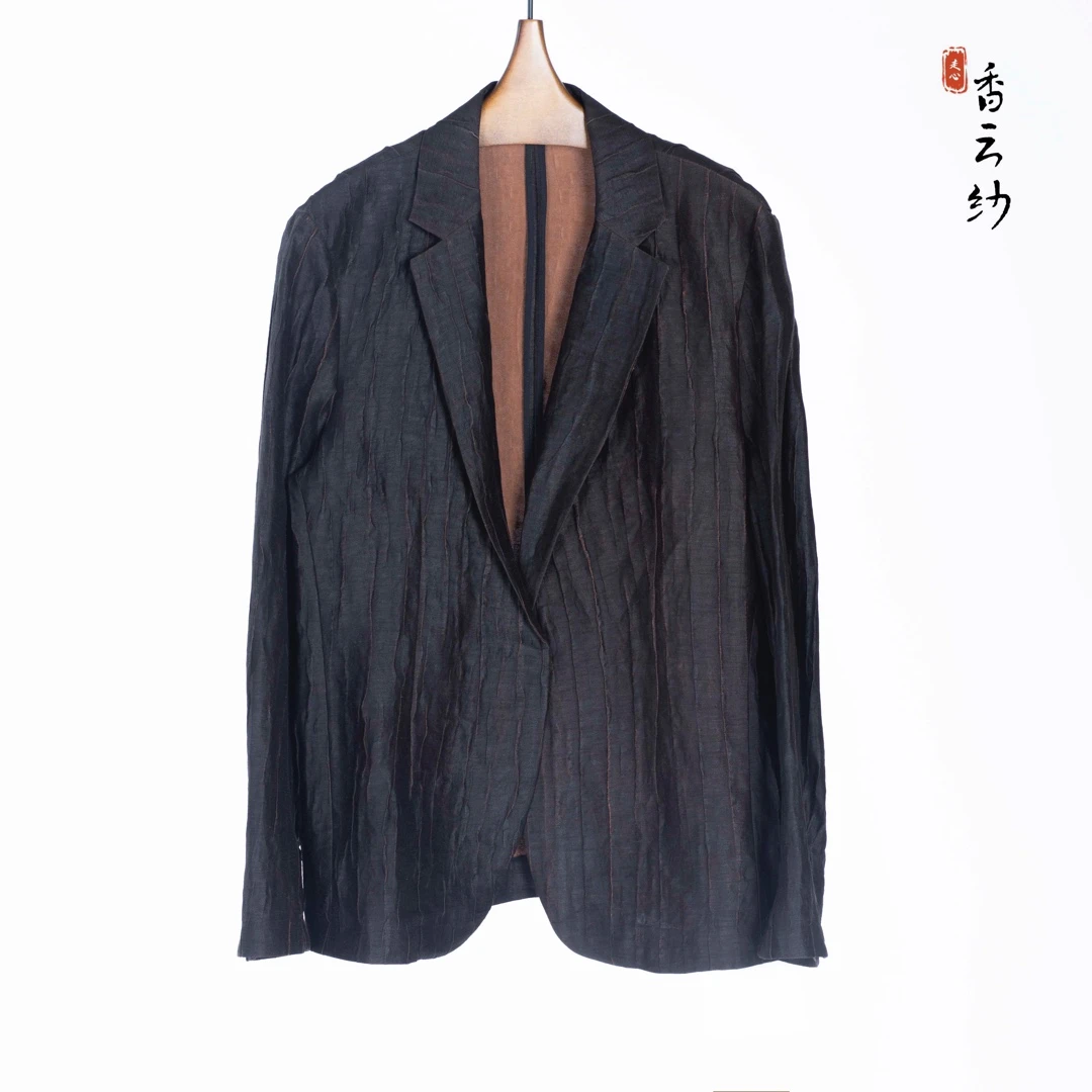 【走心非遗】香云纱西装22Z22338179薄款春夏桑蚕丝原创国风感夏季