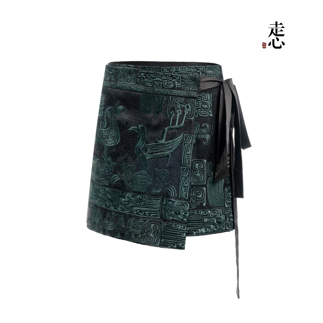 ❤❤【走心非遗】半裙23ZM202359三星堆满绣休闲夏季绣花桑蚕丝气质