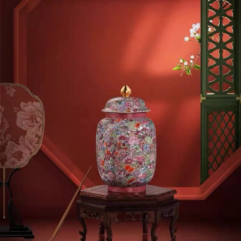 如意芳菲珐琅彩大号茶叶罐wy-055 精美礼盒送礼优选中式国风高档