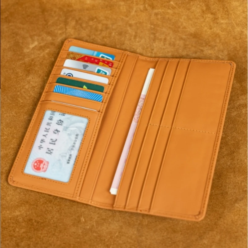 【鹿师傅】手工编织牛皮男女同款软皮真皮长款钱包多卡位证件钱夹超