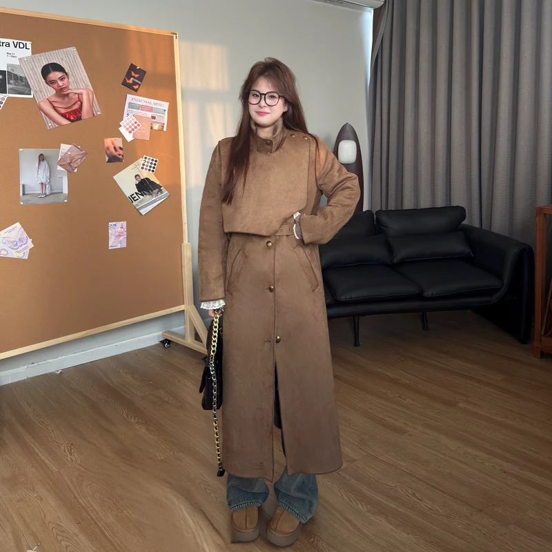 包子&南岛风大码女装胖mm冬季加厚显瘦美拉德毛呢外套女ZYY1290