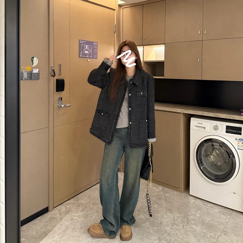 盈盈&南岛风大码高级感小香风外套女秋季胖mm宽松显瘦上衣ZYY1141