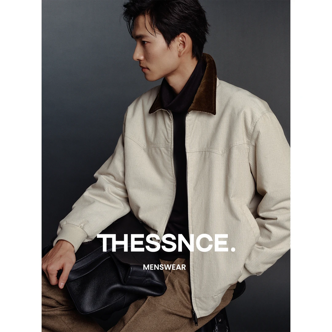 THESSNCE 黑科技石墨烯 复古美式飞行员夹克撞色领棉服外套男秋冬