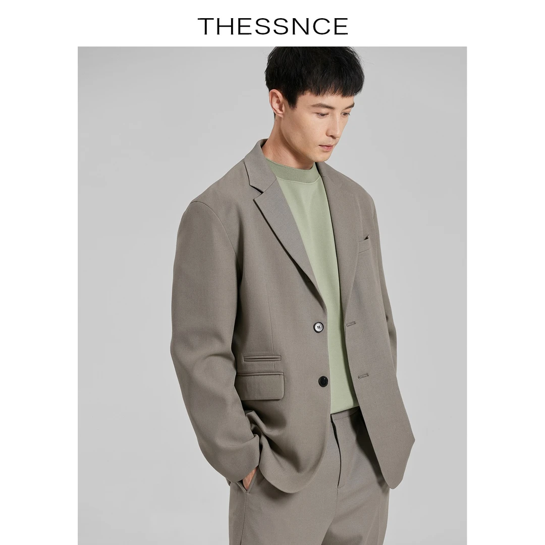 THESSNCE.高DING工艺易打理干爽轻盈休闲平驳领男士西装男韩版