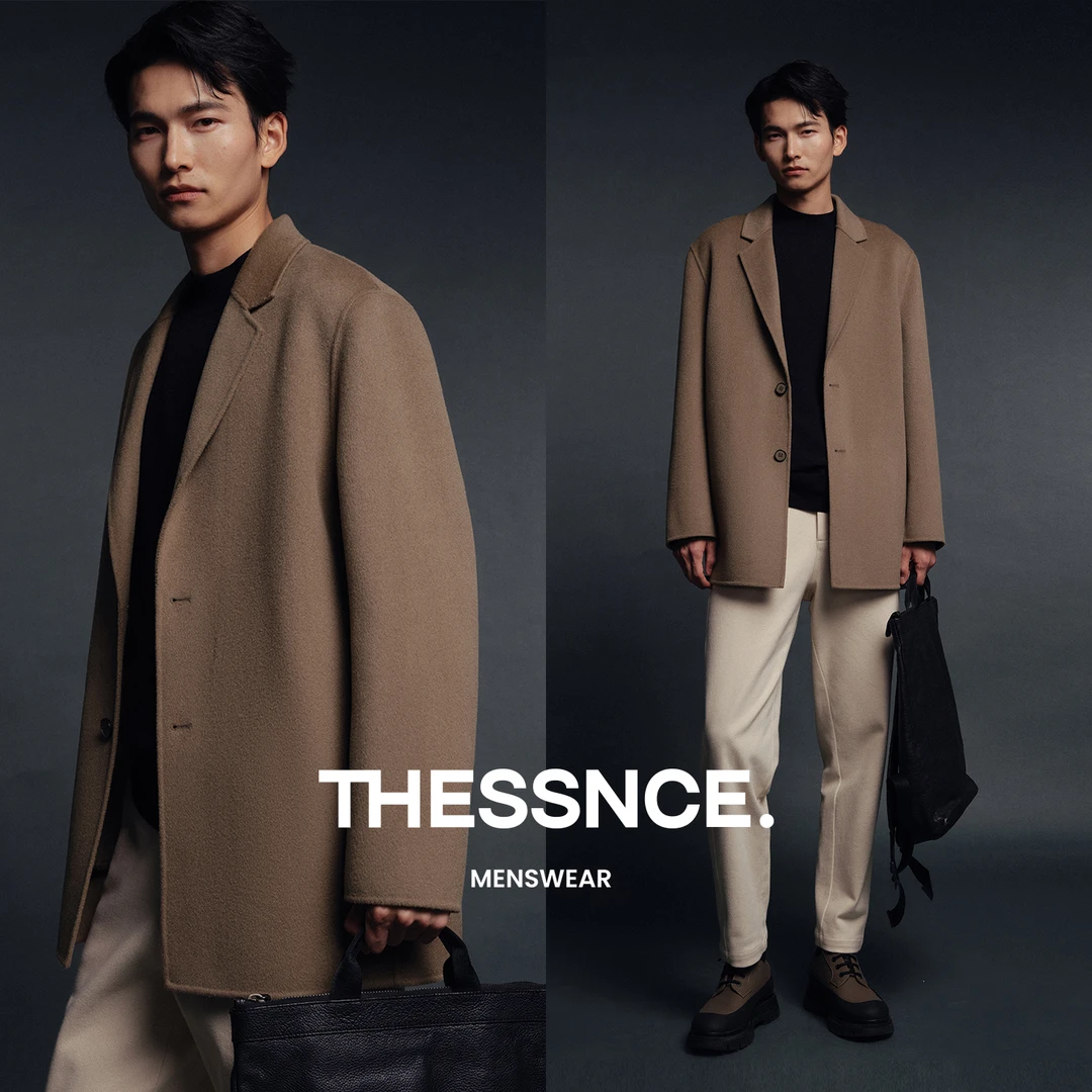 900g纯羊毛手工双面呢 匠心半里结构 短款西装领大衣外套男秋冬