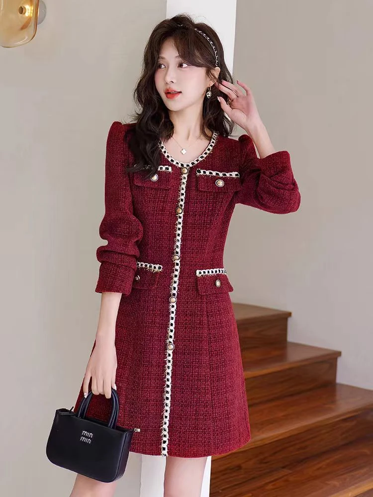 L010女装连衣裙小香风显瘦气质洋气时尚名媛MCL4010