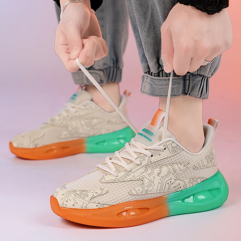 老陈家时尚潮鞋运动鞋休闲透气百搭跑步潮流男士男鞋A375