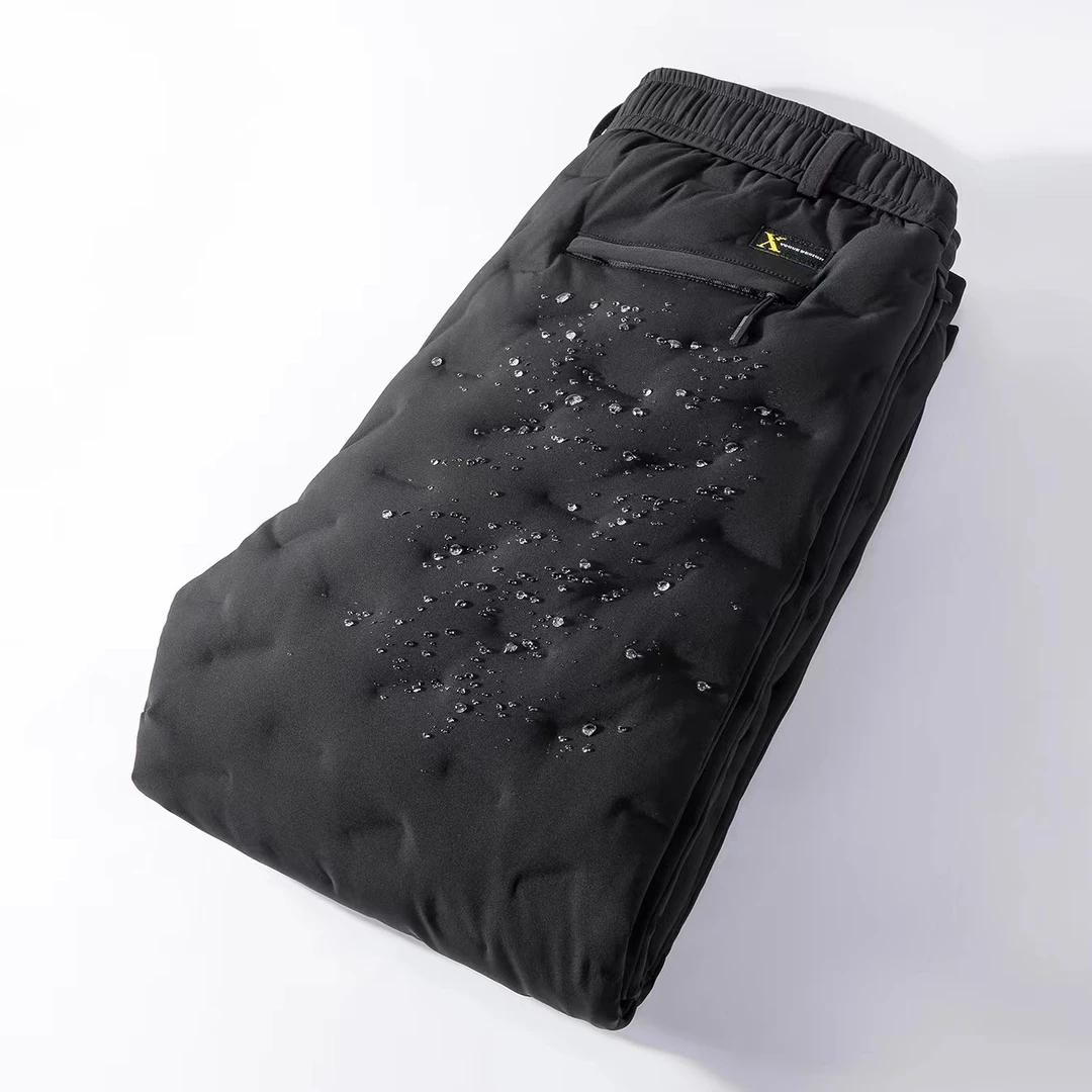 羽绒裤男外穿冬季羽绒裤外穿棉裤加厚保暖宽松白鸭绒户外运动裤